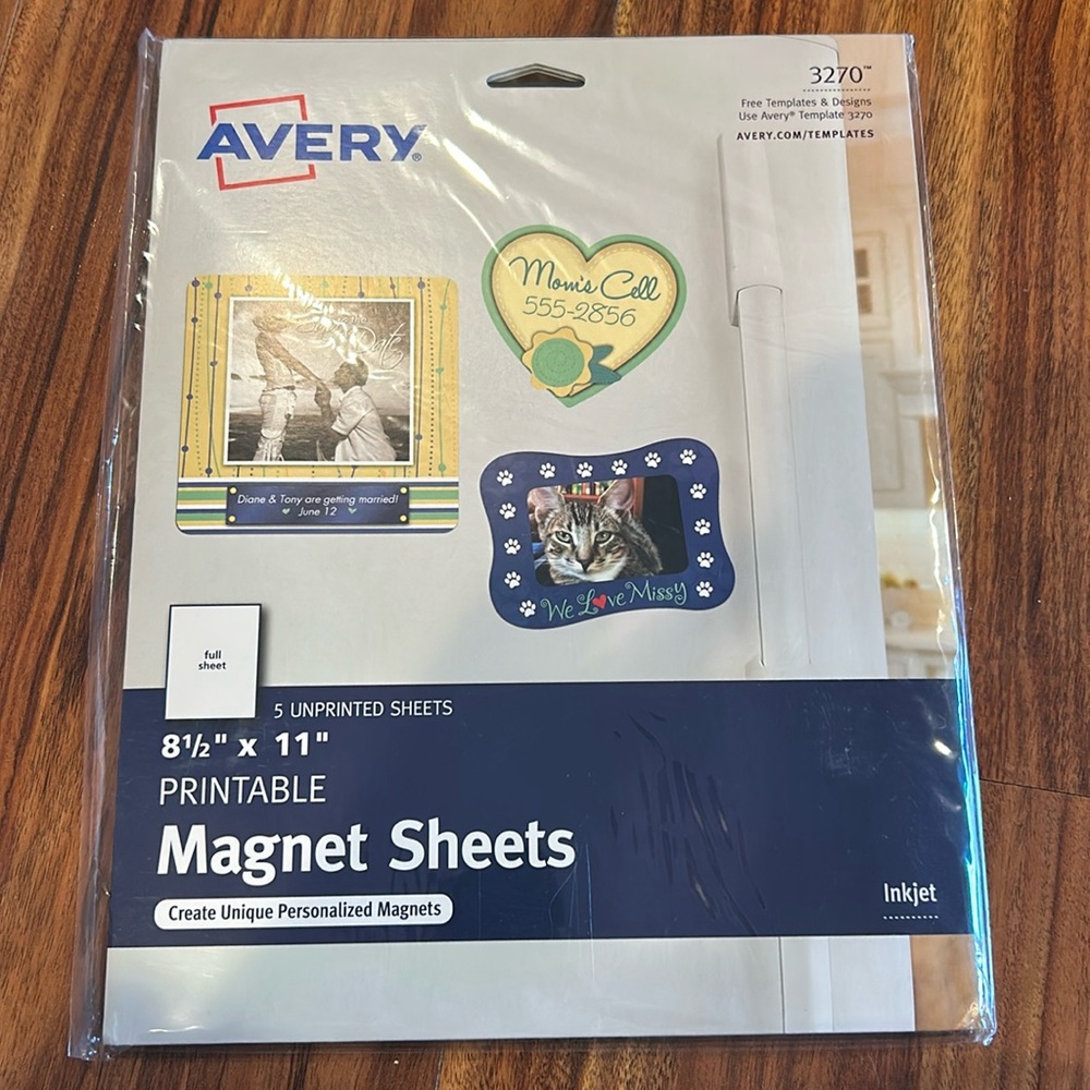 Avery 8 1/2 x 11” Printable Magnet sheets